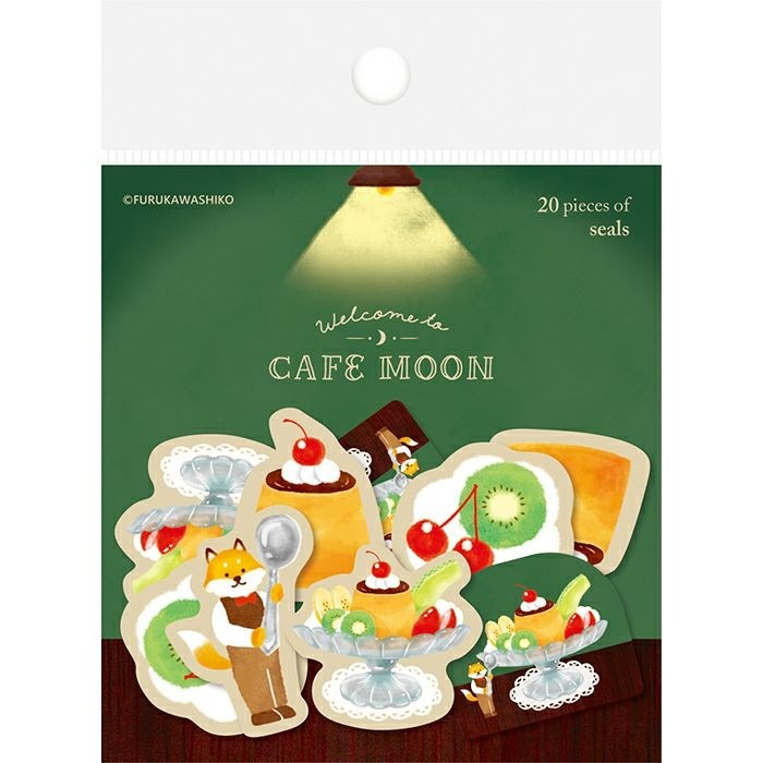 古川紙工 月光咖啡館-cafe Moon- 割型貼紙包 共4款 手帳拼貼裝飾 日本製 【立夏手帳生活】-細節圖7