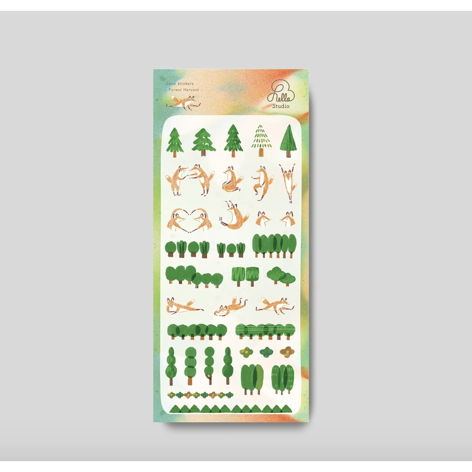 你好工作室『森林採集/花嶼日記/復古喫茶/麵包狐吉/東京散策』透明割型貼紙 共5款【立夏手帳生活】-細節圖2