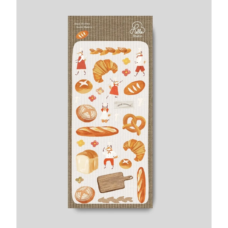 你好工作室『森林採集/花嶼日記/復古喫茶/麵包狐吉/東京散策』透明割型貼紙 共5款【立夏手帳生活】-細節圖5