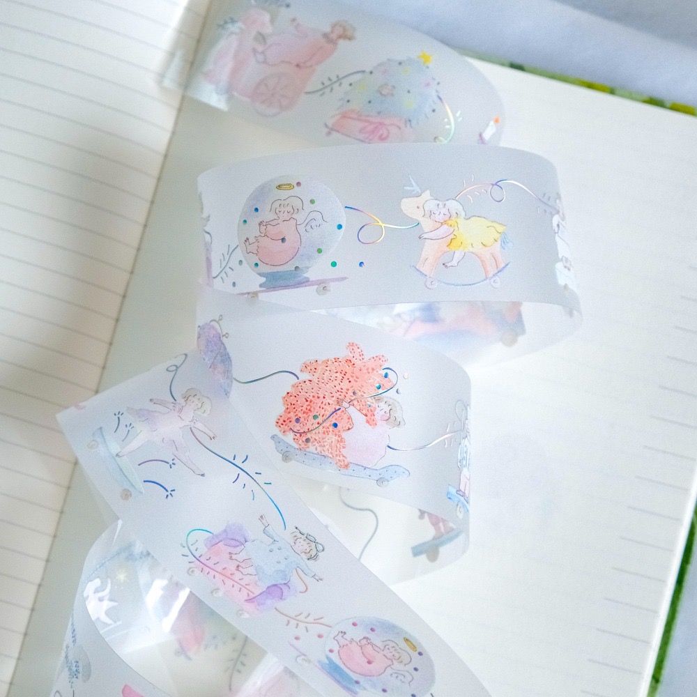 dodolulu 『喜樂處處』 3.5cm霧面PET膠帶/和紙膠帶 女孩膠帶 女孩紙膠帶 【立夏手帳生活】-細節圖8
