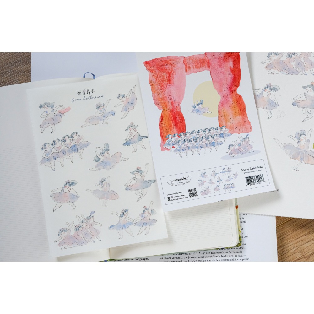 dodolulu 『芭蕾舞者』女孩貼紙 手帳素材 紙貼紙【立夏手帳生活】-細節圖2