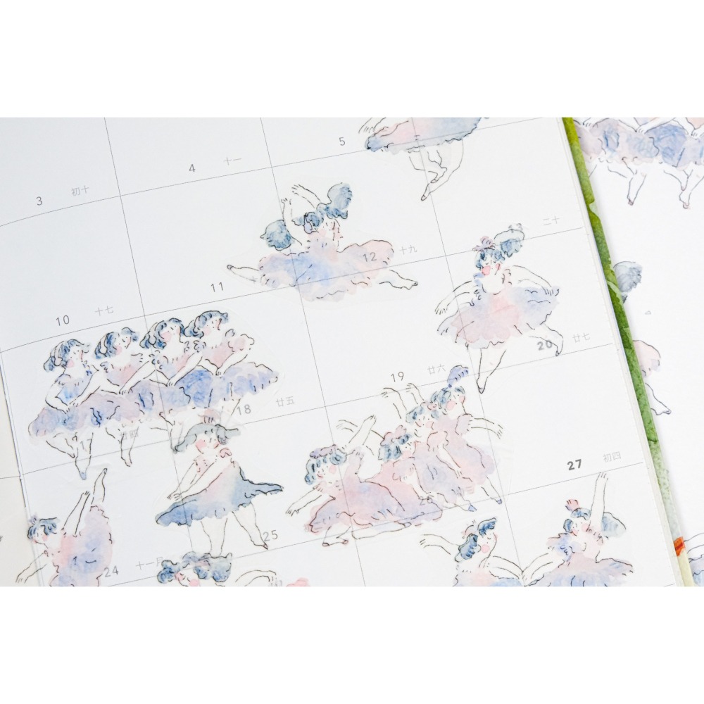 dodolulu 『芭蕾舞者』女孩貼紙 手帳素材 紙貼紙【立夏手帳生活】-細節圖4