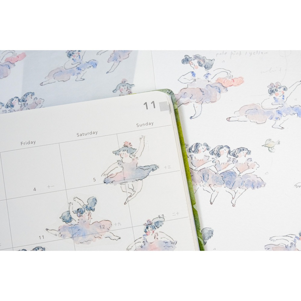 dodolulu 『芭蕾舞者』女孩貼紙 手帳素材 紙貼紙【立夏手帳生活】-細節圖5
