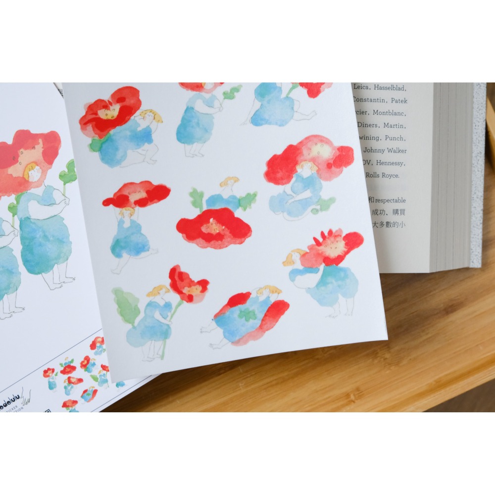 dodolulu 『花和葉』女孩貼紙 手帳素材 紙貼紙【立夏手帳生活】-細節圖3