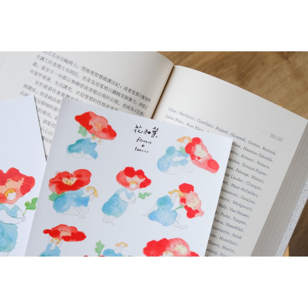 dodolulu 『花和葉』女孩貼紙 手帳素材 紙貼紙【立夏手帳生活】-細節圖4