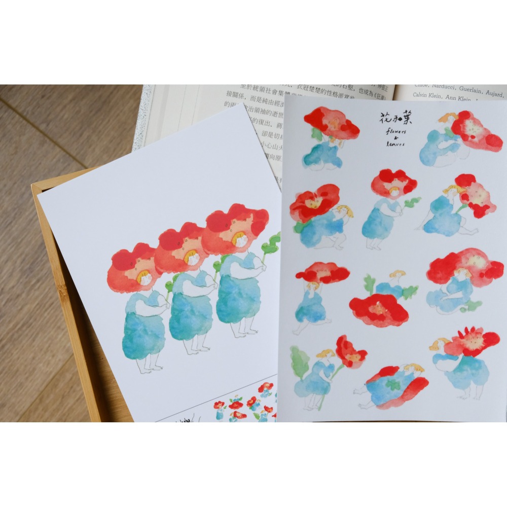 dodolulu 『花和葉』女孩貼紙 手帳素材 紙貼紙【立夏手帳生活】-細節圖5