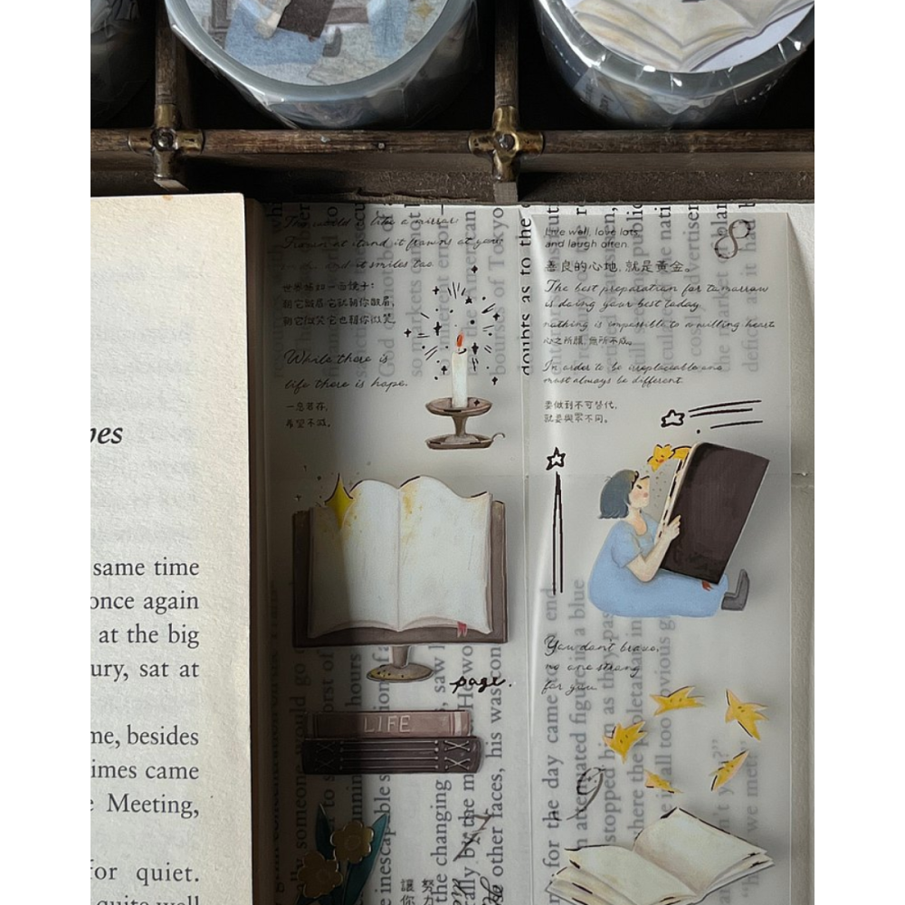 山泥泥yamadoro Light in the book 4.5cm燙古銅金霧面PET膠帶【立夏手帳生活】-細節圖2