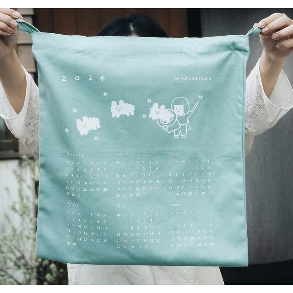 右手超人 2024年 掛包 月曆帆布袋【立夏手帳生活】-細節圖3