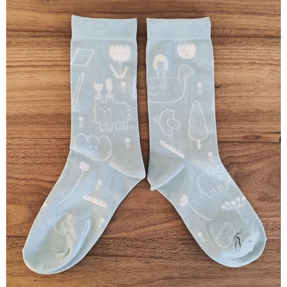 右手超人襪 白日夢系列 『湖泊/清晨/光』 共3款【立夏手帳生活工作室】-細節圖2