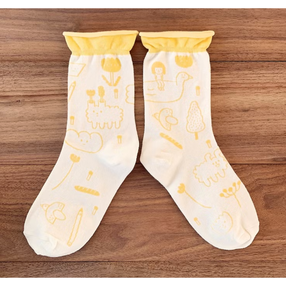 右手超人襪 白日夢系列 『湖泊/清晨/光』 共3款【立夏手帳生活工作室】-細節圖5