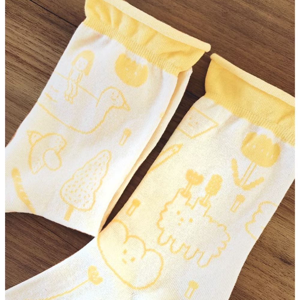 右手超人襪 白日夢系列 『湖泊/清晨/光』 共3款【立夏手帳生活工作室】-細節圖6