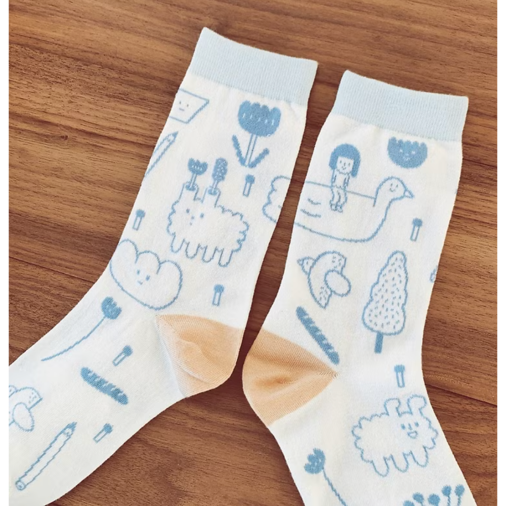 右手超人襪 白日夢系列 『湖泊/清晨/光』 共3款【立夏手帳生活工作室】-細節圖9