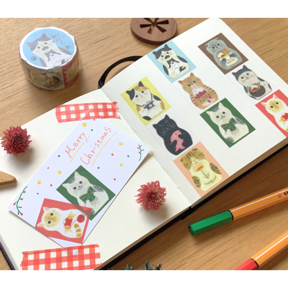 【新價格】4legs 和紙膠帶 「貓貓A款/貓貓B款/貓貓C款」貓咪 日本製【立夏手帳生活】-細節圖4