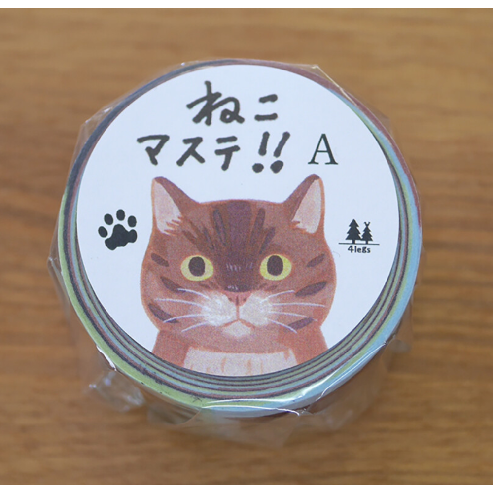 【新價格】4legs 和紙膠帶 「貓貓A款/貓貓B款/貓貓C款」貓咪 日本製【立夏手帳生活】-細節圖5