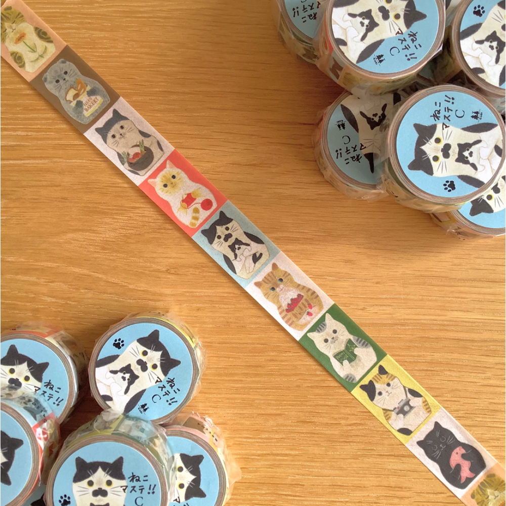 【新價格】4legs 和紙膠帶 「貓貓A款/貓貓B款/貓貓C款」貓咪 日本製【立夏手帳生活】-細節圖2