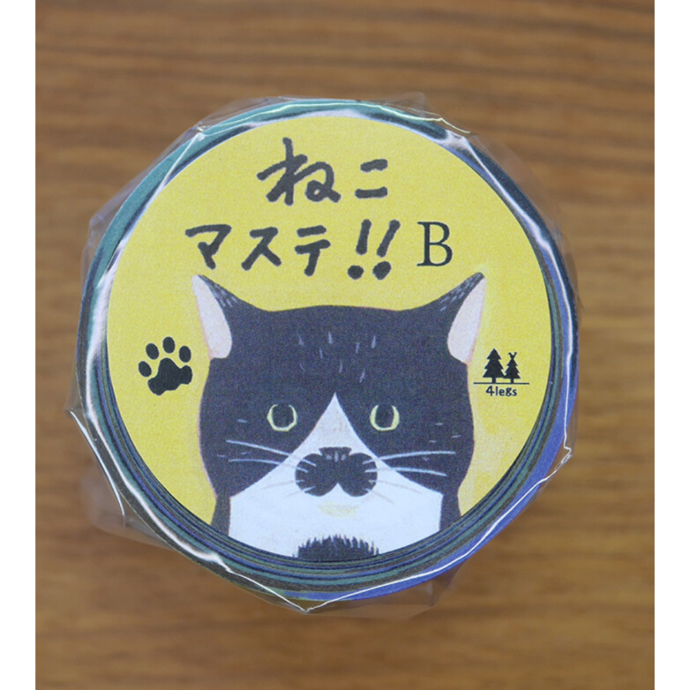 4legs 和紙膠帶 「貓貓A款/貓貓B款」4 legs 貓咪 日本製【立夏手帳生活】-細節圖5