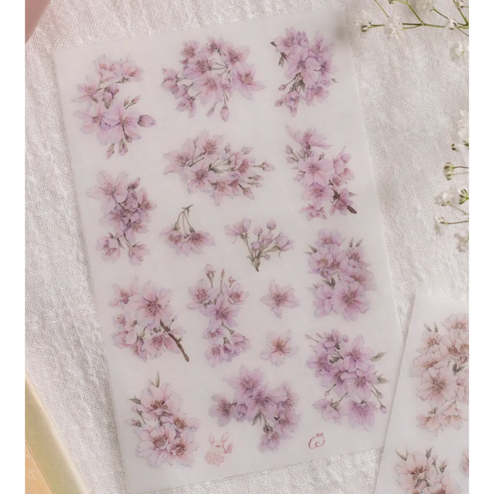 樂意loidesign 櫻花Cherry blossoms 轉印貼紙 Transfer Sticker【立夏手帳生活】-細節圖4