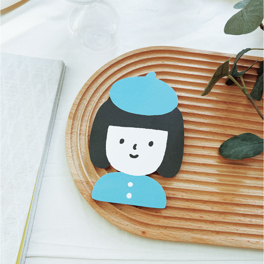 右手超人 大大厚厚割型卡片『筆記本/咖啡/右手超人/可麗餅/笑臉狗狗雲/普通狗狗雲』 共6款 【立夏手帳生活工作室】-細節圖4