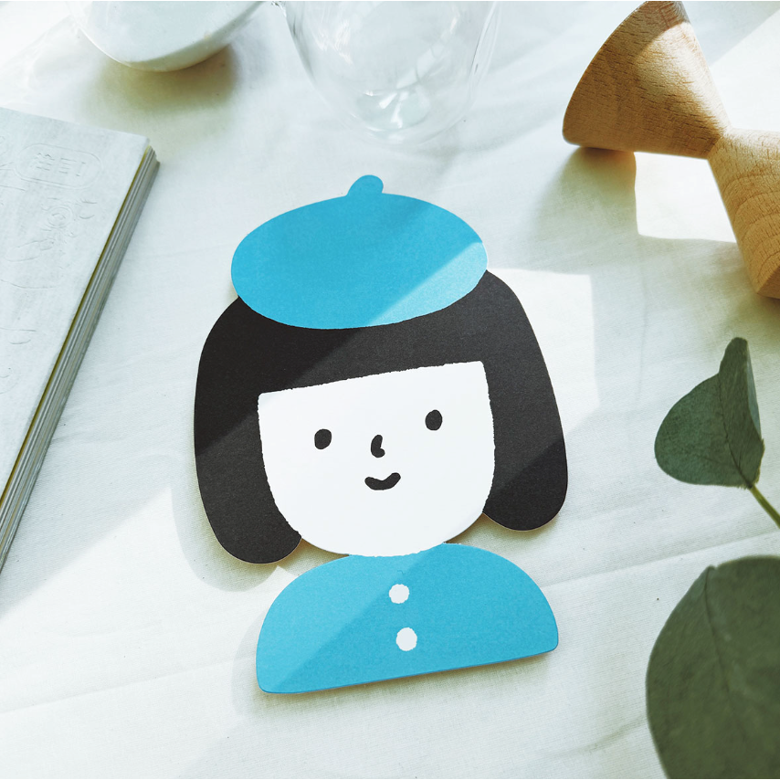 右手超人 大大厚厚割型卡片『筆記本/咖啡/右手超人/可麗餅/笑臉狗狗雲/普通狗狗雲』 共6款 【立夏手帳生活工作室】-細節圖5