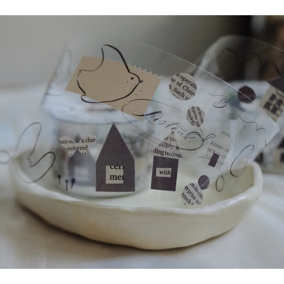 『紙膠帶分裝』茄子先生 Words/珍珠/Peekaboo/錄音帶/獨白/回家的鳥/剪紙的鳥/甜甜的花/花園裡的餐盤-細節圖6