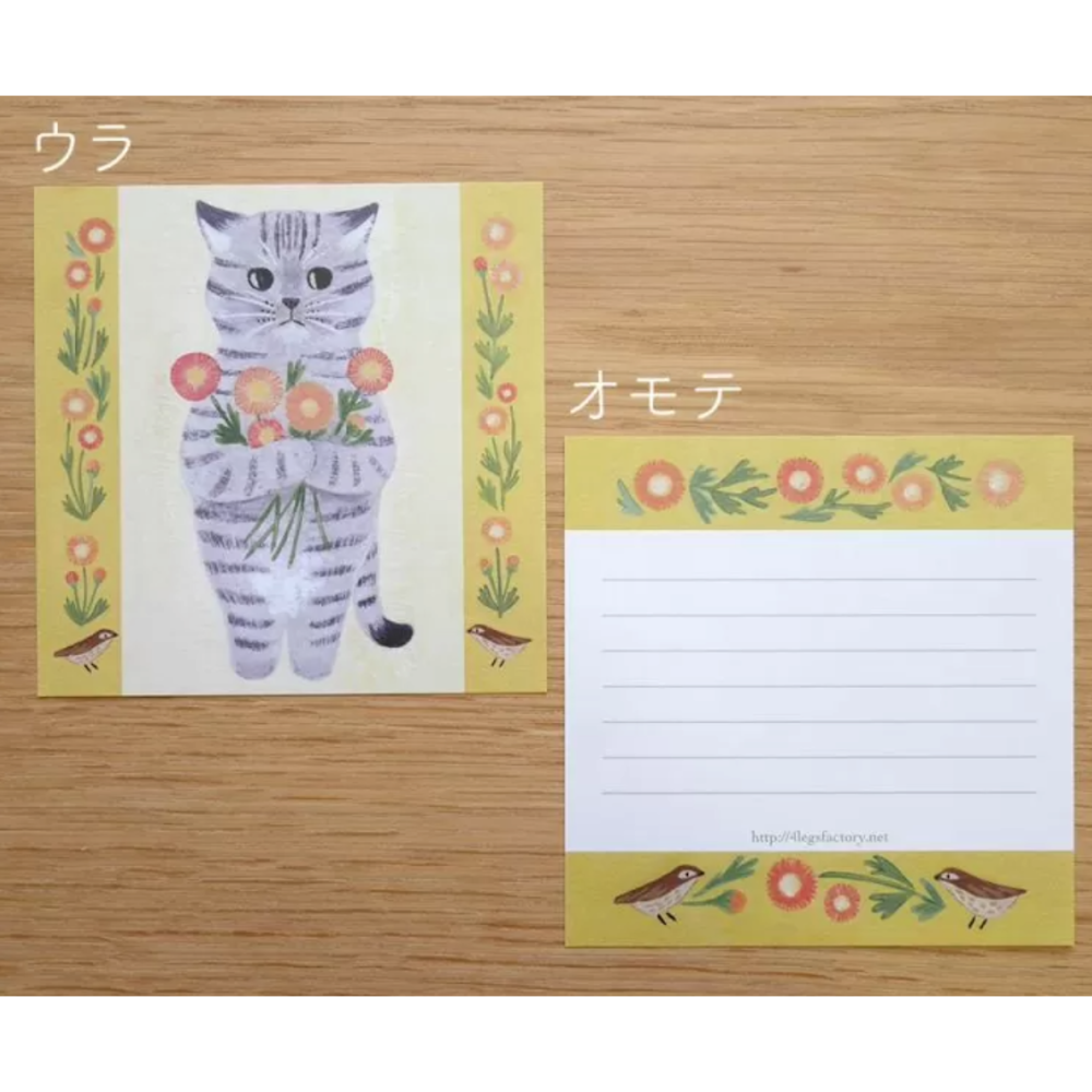 【第二彈】4legs 貓咪雙面便簽組 12種貓咪各8張 4 legs 貓咪 日本製【立夏手帳生活】-細節圖8