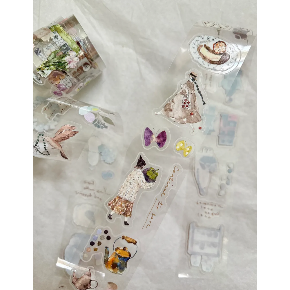 【改版5m亮面割型】Pion mini girl 3.5cm 割型亮面PET膠帶【立夏手帳生活】-細節圖3