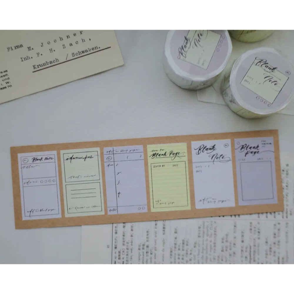 茄子先生 Blank Note 便利貼紙膠帶 可撕 捲型貼紙 【立夏手帳生活】-細節圖5