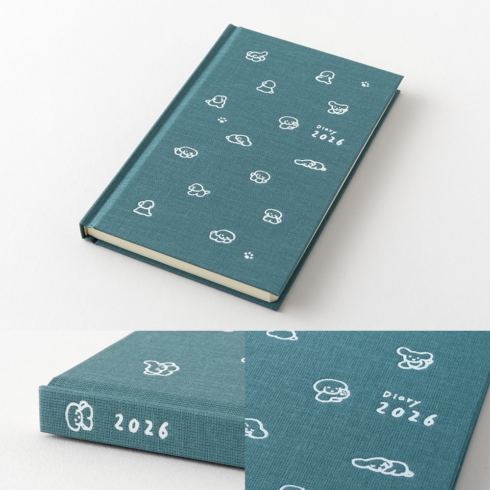 【2色可選】Midori 2026書型手帳「狗狗黃色款/狗狗青綠色款」週計畫 筆記本 日記本 週記本【立夏手帳生活】-細節圖7