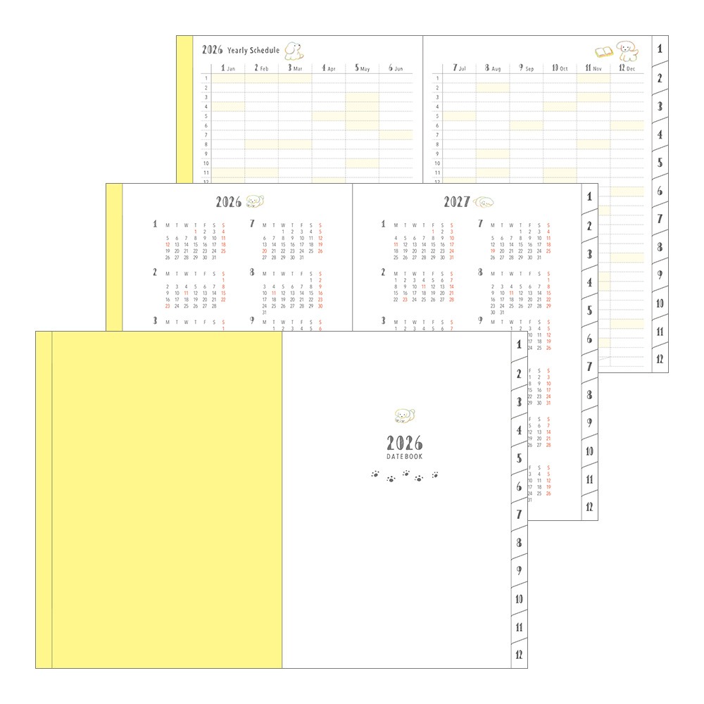 【A6/B6雙尺寸】Midori 2026手帳「狗狗款」週計畫 筆記本 日記本 週記本【立夏手帳生活】-細節圖5