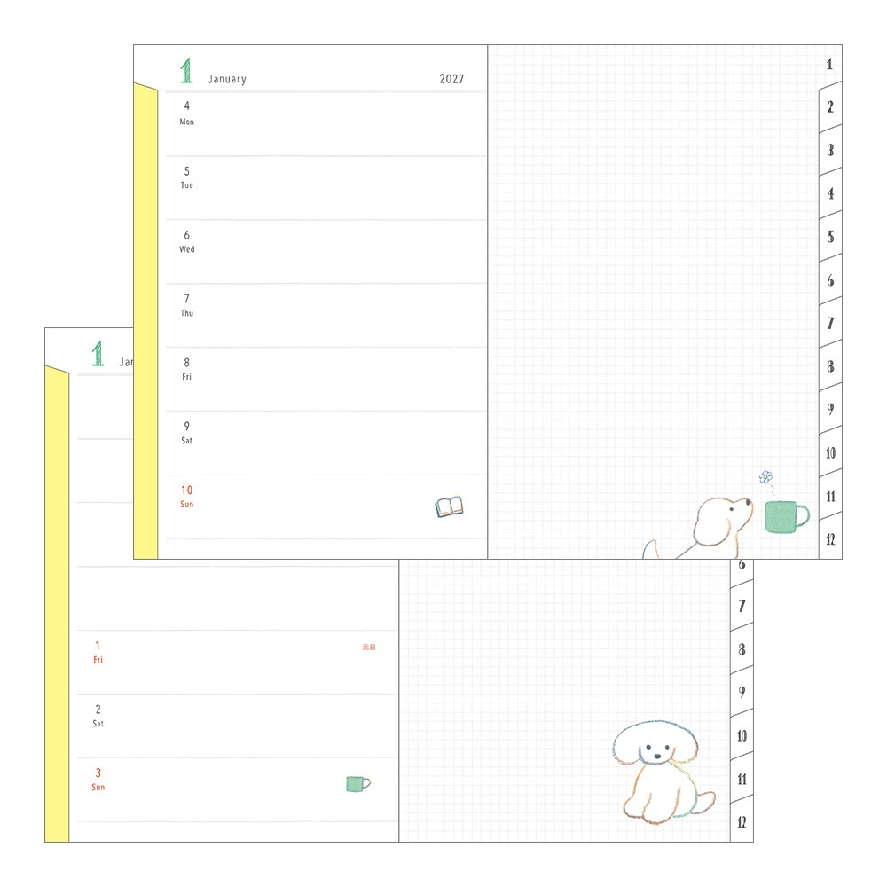 【B6尺寸】Midori 2027手帳「狗狗款」週計畫 筆記本 日記本 週記本【立夏手帳生活】-細節圖4