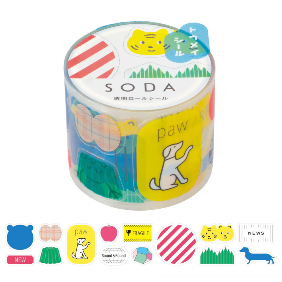 【割型貼紙型2款】SODA最新款 紙膠帶 透明PET 割型PET【立夏手帳生活】-細節圖3