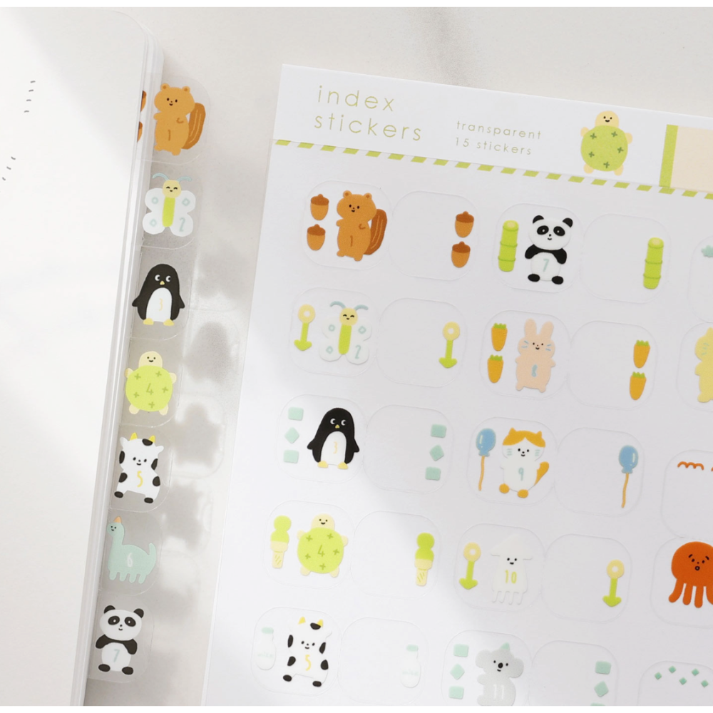 右手超人 動物 透明月份索引貼紙【立夏手帳生活】-細節圖2