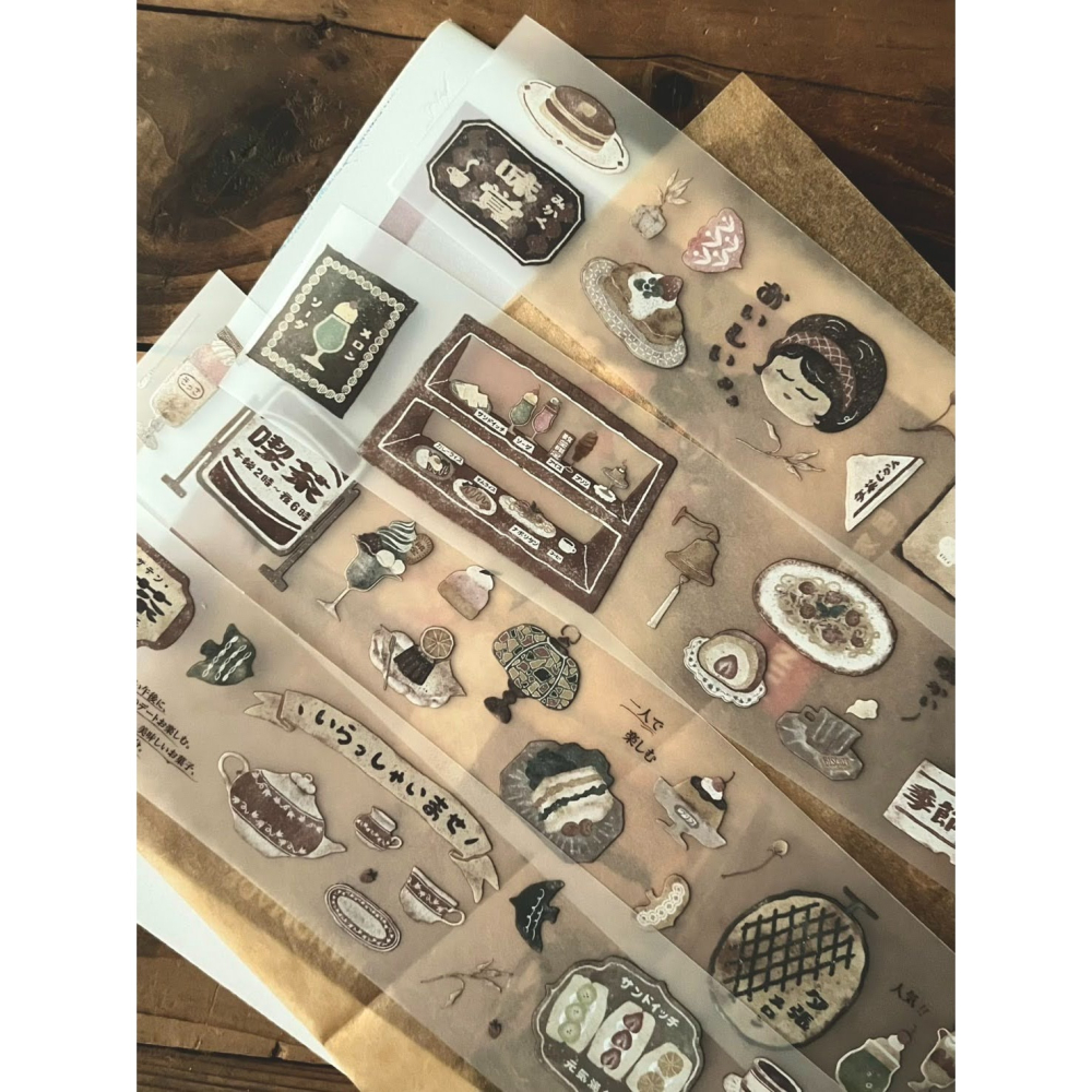 微瘋畫室 喫茶店Kissaten 5cm 霧面PET膠帶【立夏手帳生活】-細節圖2