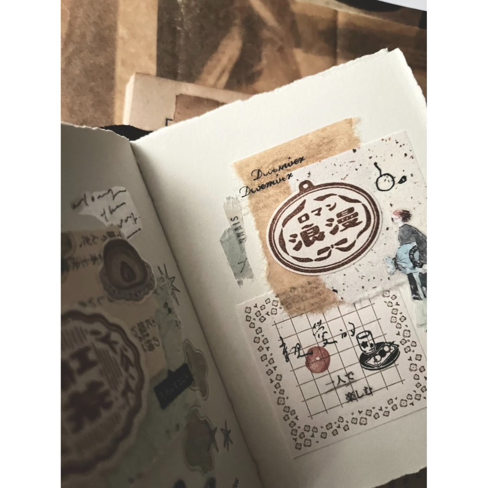微瘋畫室「蘇打/紅茶/純喫茶/浪漫」昭和古舊標籤印章【立夏手帳生活】-細節圖5