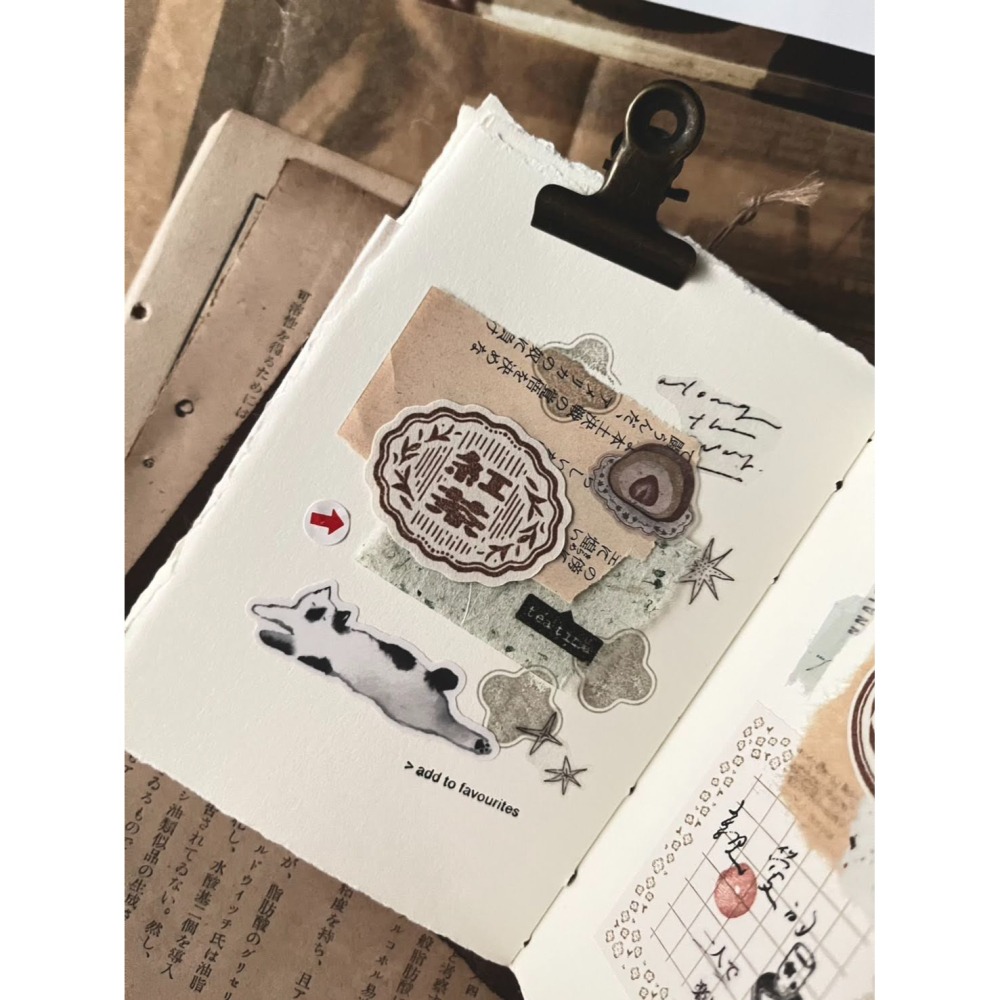 微瘋畫室「蘇打/紅茶/純喫茶/浪漫」昭和古舊標籤印章【立夏手帳生活】-細節圖7