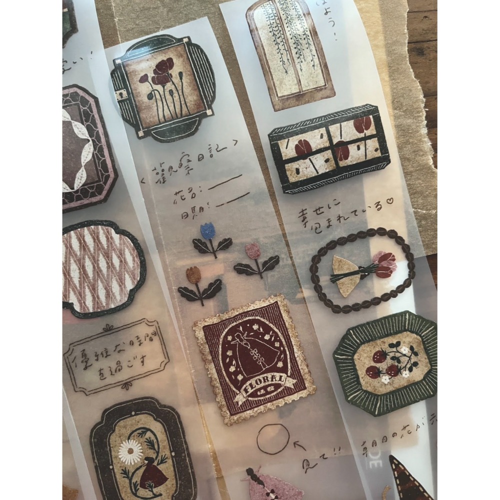 『紙膠帶分裝』微瘋畫室 映画館/喫茶店/女子の午茶箋/音楽堂/織物/幻花之森/花窓/老奶奶の拼布/香氣製票所-細節圖11
