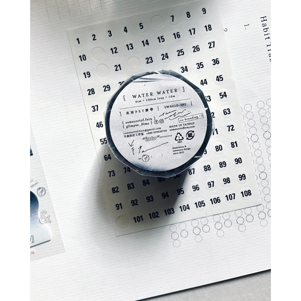 羊君 WATER WATER 4cm水的攝影亮面PET膠帶【立夏手帳生活】-細節圖7