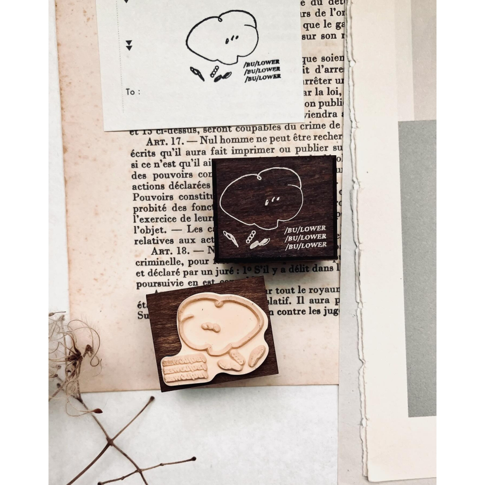 【7款】羊君 Bubble Flowers 水與泡泡 復古櫸木印章【立夏手帳生活】-細節圖3