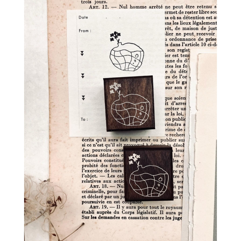 【7款】羊君 Bubble Flowers 水與泡泡 復古櫸木印章【立夏手帳生活】-細節圖4