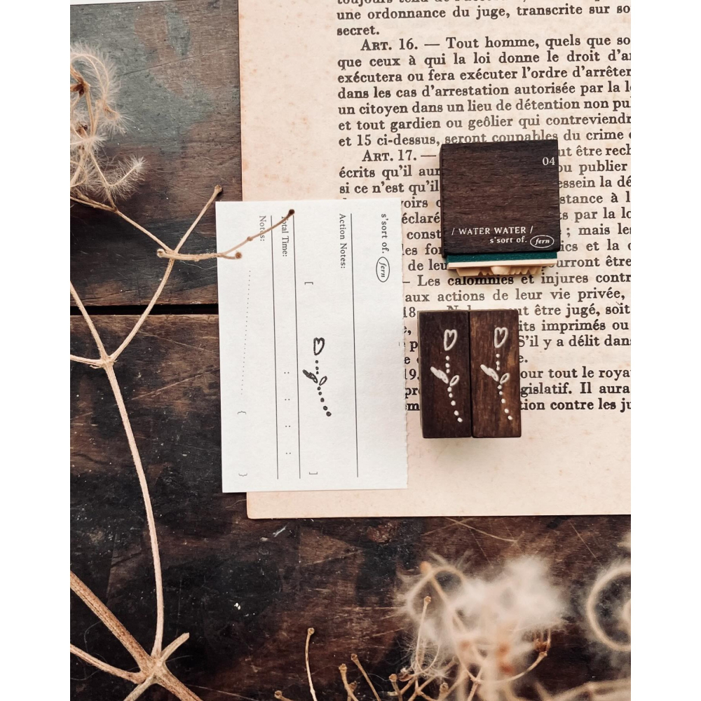 【7款】羊君 Bubble Flowers 水與泡泡 復古櫸木印章【立夏手帳生活】-細節圖8