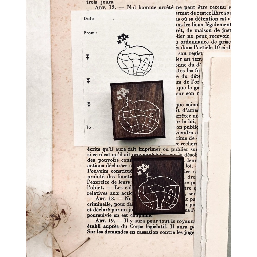 【7款】羊君 Bubble Flowers 水與泡泡 復古櫸木印章【立夏手帳生活】-規格圖9