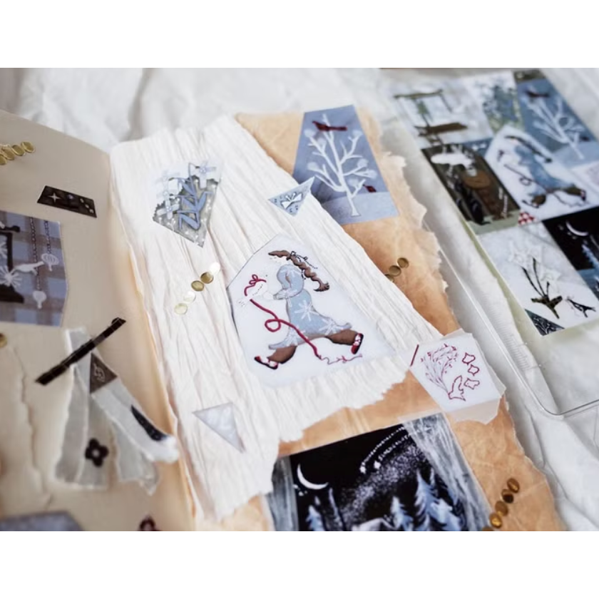 何包蛋 下雪的日子 割型貼紙 2張組 misshoegg【立夏手帳生活】-細節圖2