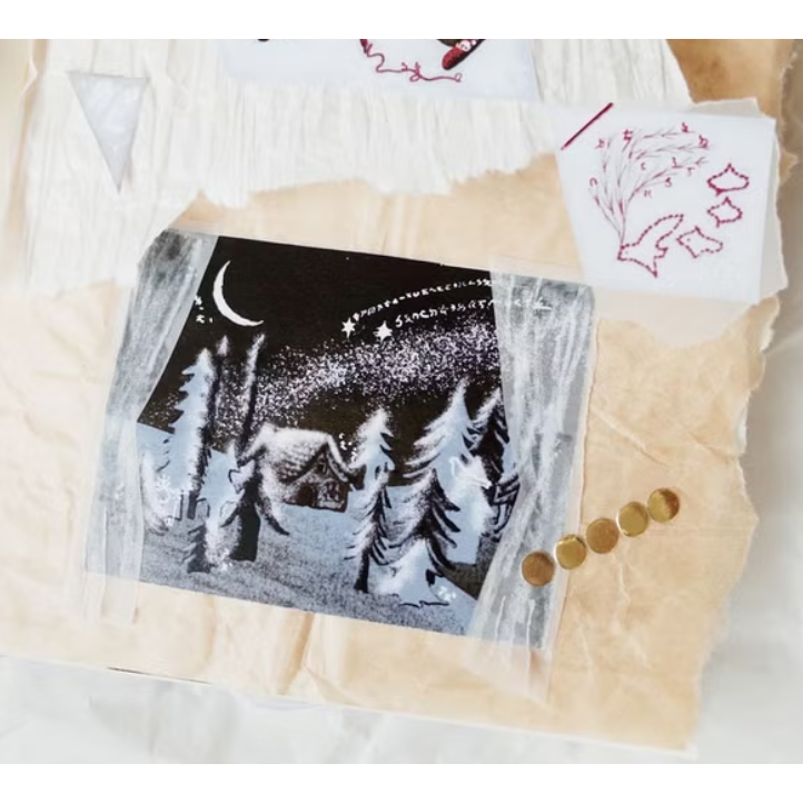 何包蛋 下雪的日子 割型貼紙 2張組 misshoegg【立夏手帳生活】-細節圖3