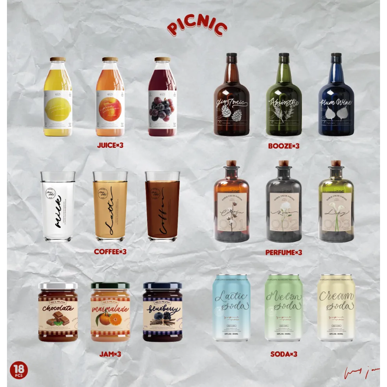 茄子先生 野餐家家酒 透明貼紙組 【立夏手帳生活】-細節圖2