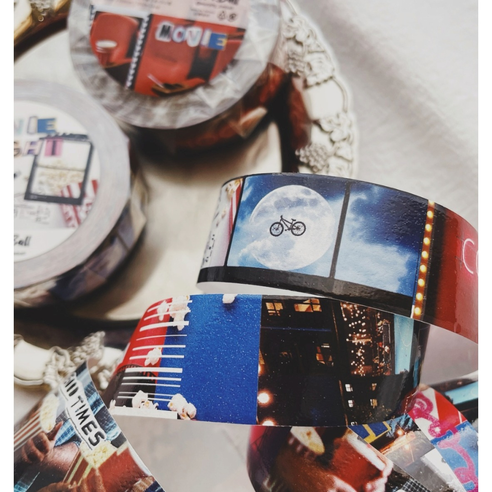 莫非是芝麻球「留戀花叢/Movie Night」2cm和紙膠帶【立夏手帳生活】-細節圖6