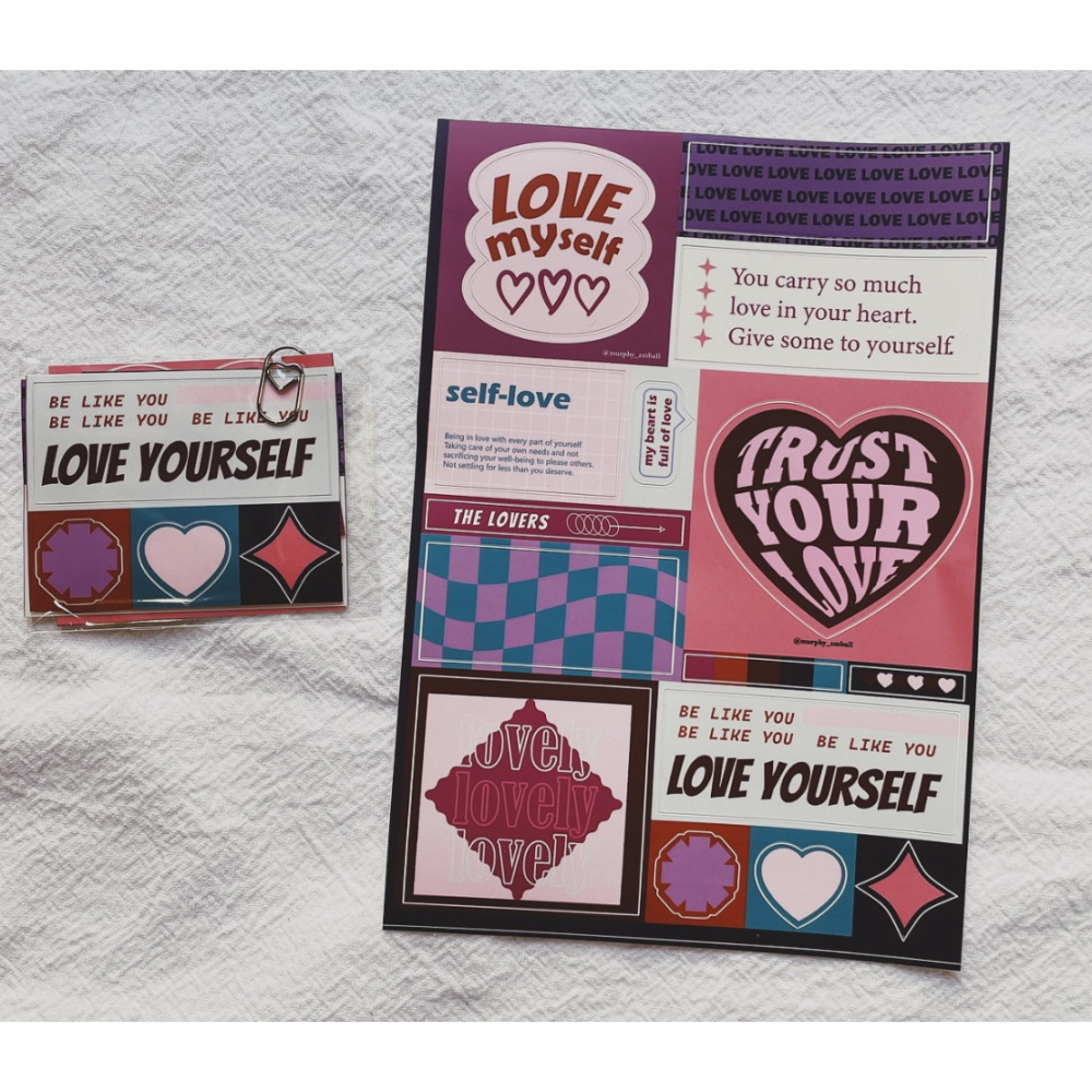 莫非是芝麻球 厭世愛物語系列「愛的小禮盒/厭世小禮盒」紙膠帶+印章+貼紙小禮盒【立夏手帳生活】-細節圖4