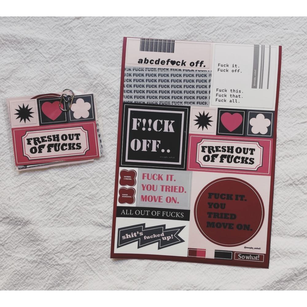 莫非是芝麻球 厭世愛物語系列「愛的小禮盒/厭世小禮盒」紙膠帶+印章+貼紙小禮盒【立夏手帳生活】-細節圖9