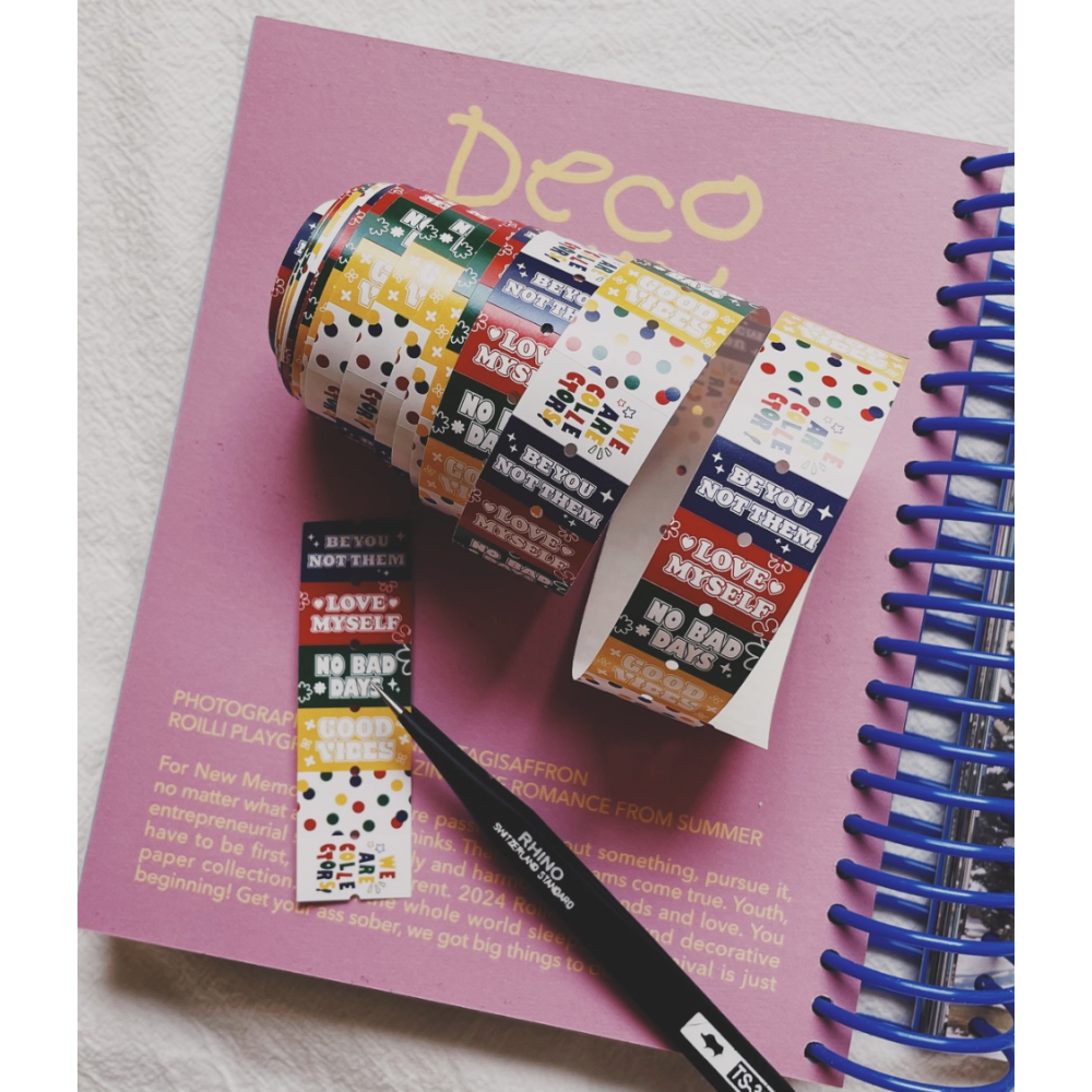 莫非是芝麻球「讓我們一起來向星星許願/甜心爆米花/我們是收藏家！」標籤貼紙卷【立夏手帳生活】-細節圖7