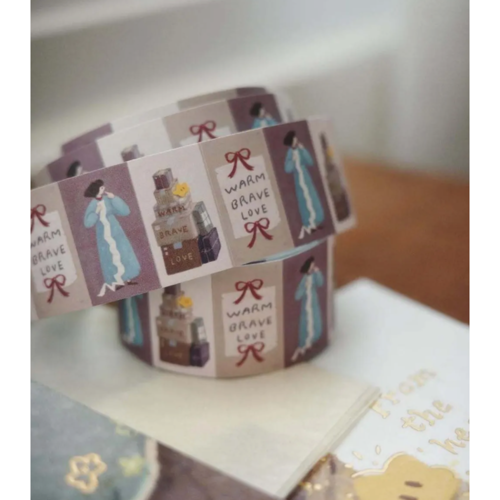 山泥泥yamadoro Warm,Brave,Love 標籤貼紙卷【立夏手帳生活】-細節圖2
