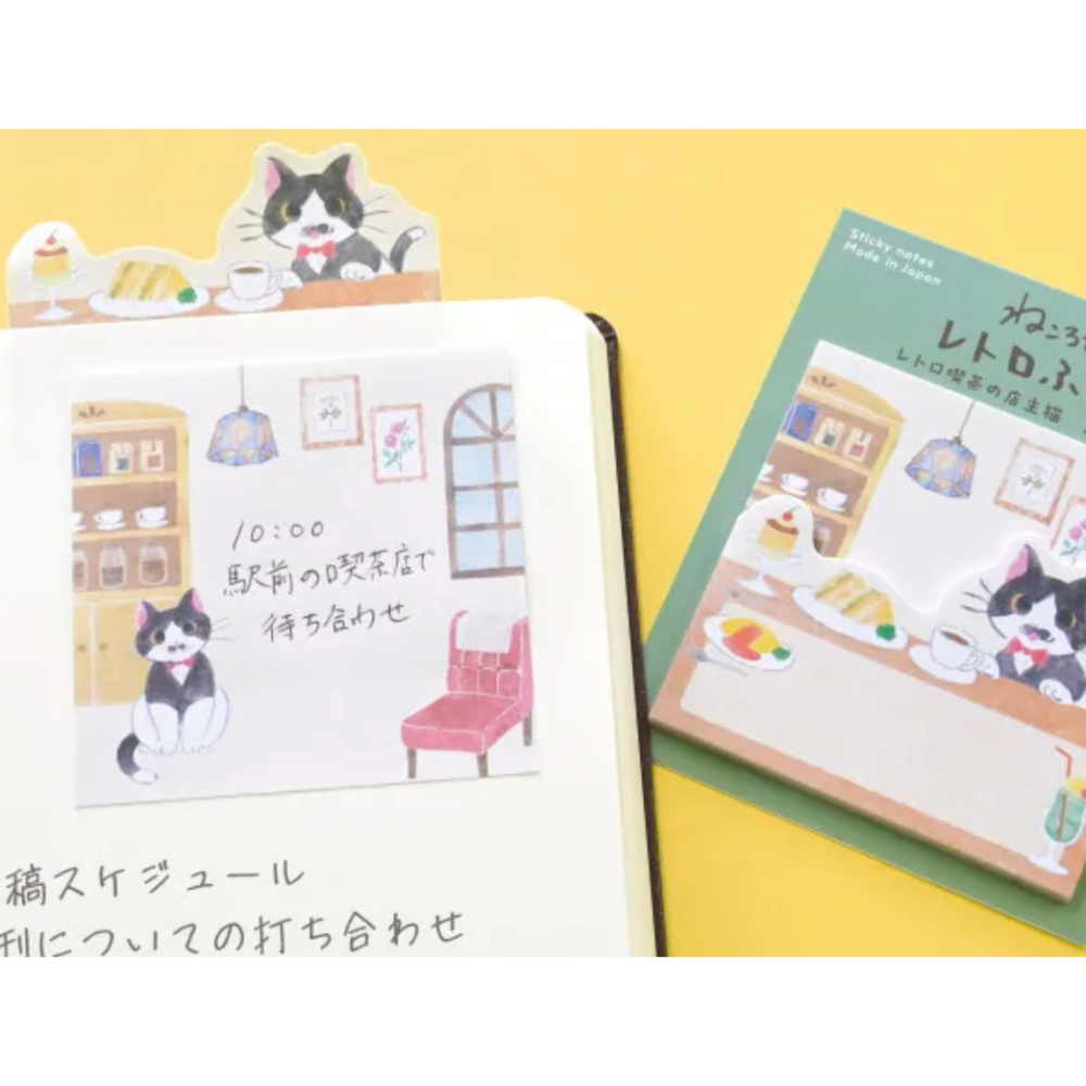 【新4款】NB社 軋型造型付籤 放鬆貓咪系列 日本製【立夏手帳生活】-細節圖6